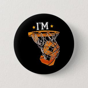 Kinder 9e Verjaardag Basketbal Ik ben 9 Jongen Mei Ronde Button 5,7 Cm