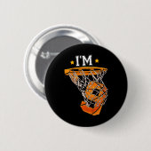 Kinder 9e Verjaardag Basketbal Ik ben 9 Jongen Mei Ronde Button 5,7 Cm (Voorkant /achterkant)