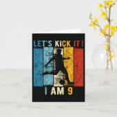 Kinder 9e verjaardag Jongen Voetbal 9 jaar oude ve Kaart (Gele Bloem)