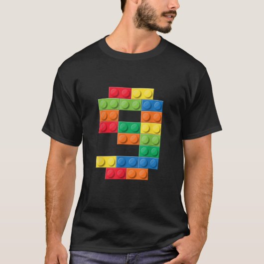 Kinder 9e verjaardag Master Builder Negen jaar Bui T-shirt (Voorkant)
