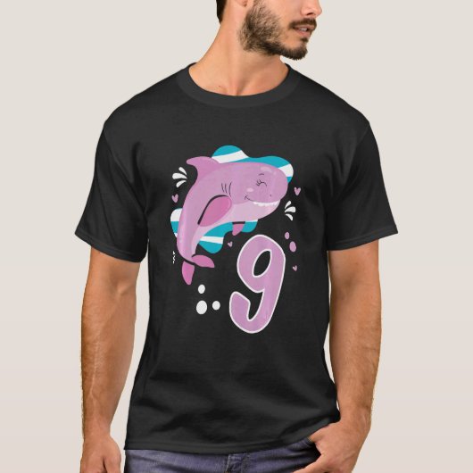 Kinder 9e verjaardag Meisjes 9 jaar Oude Oceaan Sh T-shirt (Voorkant)