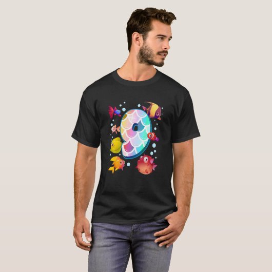 Kinder 9e verjaardag Regenboogvis Tetra Populaire  T-shirt (Voorkant volledig)