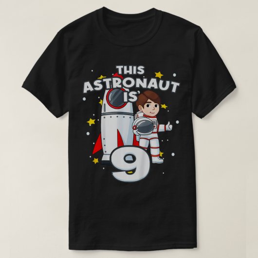Kinder 9e verjaardag Rocket Astronomie Astronomie  T-shirt (Design voorkant)