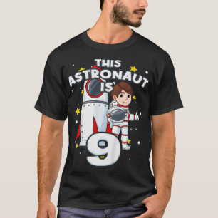 Kinder 9e verjaardag Rocket Astronomie Astronomie  T-shirt