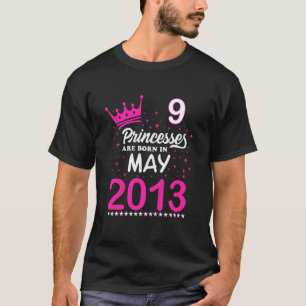 Kinder 9e verjaardag roze prinsessen worden gebore t-shirt
