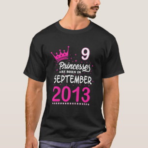 Kinder 9e verjaardag roze prinsessen worden gebore t-shirt