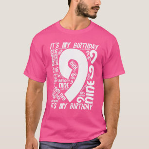 Kinder 9e Verjaardags Jongen Meisje Negende Verjaa T-shirt
