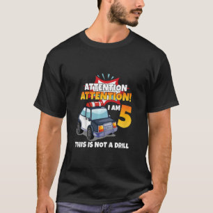 Kinder aandacht Ik ben 5 politieman auto 5 jaar ou T-shirt