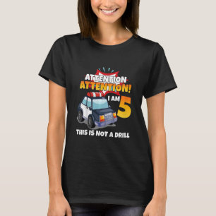 Kinder aandacht Ik ben 5 politieman auto 5 jaar ou T-shirt