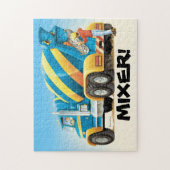 Kinder Aangepast betonnen mixer Construction Truck Legpuzzel (Verticaal)