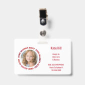 Kinder Aangepast fotovoedingsalarm voor allergie Badge (Front with Clip)