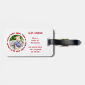 Kinder Aangepast fotovoedingsalarm voor allergie Bagagelabel (Achterkant horizontaal)