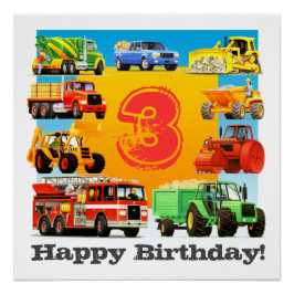 Kinder Aangepast tijdperk Happy Birthday Construct Poster