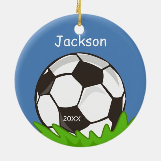 Kinder Aangepast Voetbal Keramisch Ornament (Achterkant)