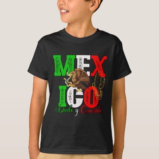 Kinder aangepaste achternaam mexico shirten t-shirt (Voorkant)