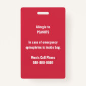 Kinder Aangepaste Alert School Daycare Bag Label Badge (Achterkant)