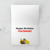 Kinder Aangepaste Bouw Digger 5e Verjaardag Kaart (Binnen)