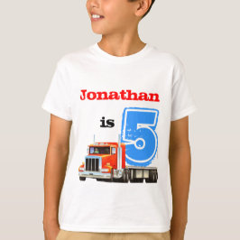 Kinder Aangepaste Bouw Vrachtwagen 5e verjaardag T-shirt