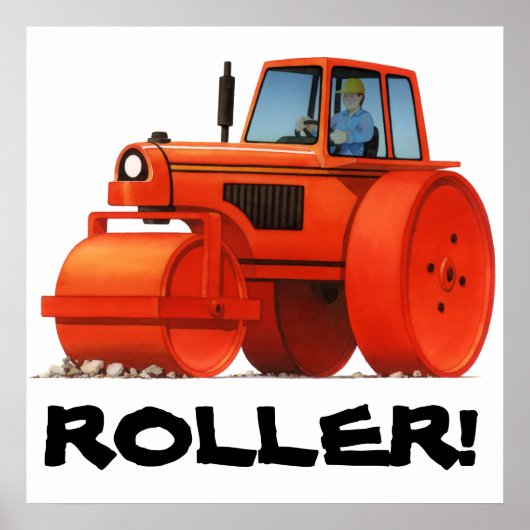 Kinder Aangepaste Bouw Vrachtwagen - Red Road Roll Poster (Voorkant)