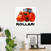 Kinder Aangepaste Bouw Vrachtwagen - Red Road Roll Poster (Thuiskantoor)