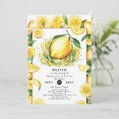 Kinder aangepaste citroen Verjaardag Kaart (Staand voorkant)