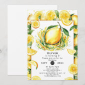 Kinder aangepaste citroen Verjaardag Kaart (Voorkant / Achterkant)