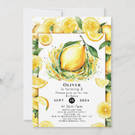 Kinder aangepaste citroen Verjaardag Kaart