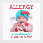 Kinder aangepaste foto allergie alert gepersonalis labels (Design 2)