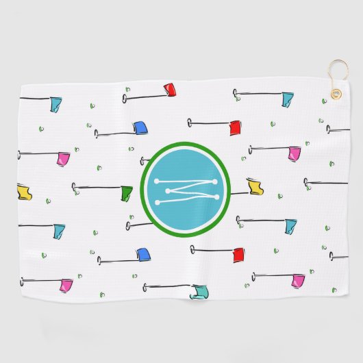 Kinder aangepaste golfvlaggen 'n pins golfhanddoek (Horizontaal)