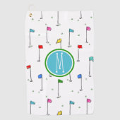Kinder aangepaste golfvlaggen 'n pins golfhanddoek (Voorkant)