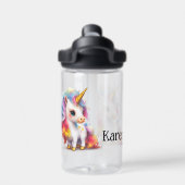 Kinder aangepaste kleurrijke gouden eenhoorn waterfles (Achterkant)