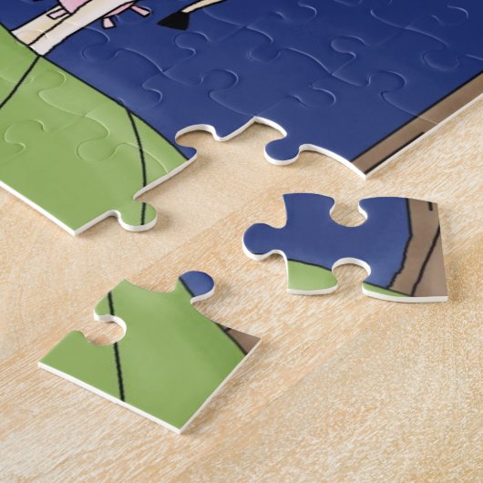 Kinder aangepaste Koe over de maan puzzel (Zijkant)