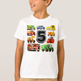 Kinder Aangepaste Leeftijd Bouw Vrachtwagens 5e ve T-shirt