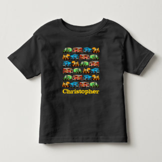 Kinder Aangepaste Naam Constructie Vrachtwagenpatr Shirts