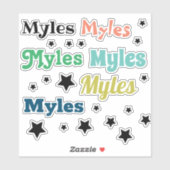 Kinder aangepaste naam contour stickers (Vel)