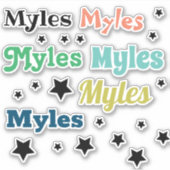 Kinder aangepaste naam contour stickers (Voorkant)