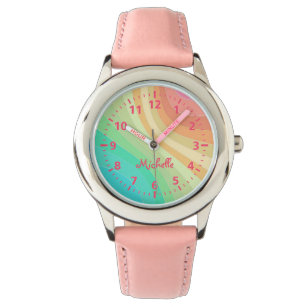 Kinder aangepaste naam Rainbow Watch Horloge