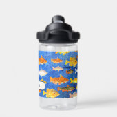 Kinder aangepaste naam Vis in het Zee thema Waterfles (Achterkant)