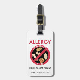 Kinder aangepaste pindronusboom Nut Allergy Emerge Bagagelabel