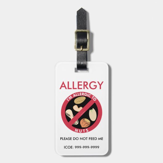 Kinder aangepaste pindronusboom Nut Allergy Emerge Bagagelabel (Voorkant verticaal)