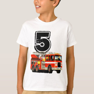 Kinder Aangepaste Rode Vuur 5e verjaardag T-shirt