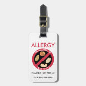 Kinder aangepaste structuur Nut Allergy Emergency Bagagelabel (Voorkant verticaal)