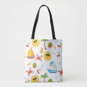 Kinder Aangepaste Zonnezardboot Beach Tote Bag (Voorkant)