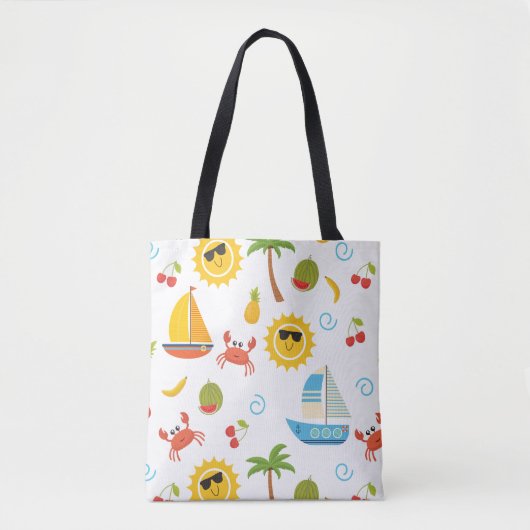 Kinder Aangepaste Zonnezardboot Beach Tote Bag (Voorkant)