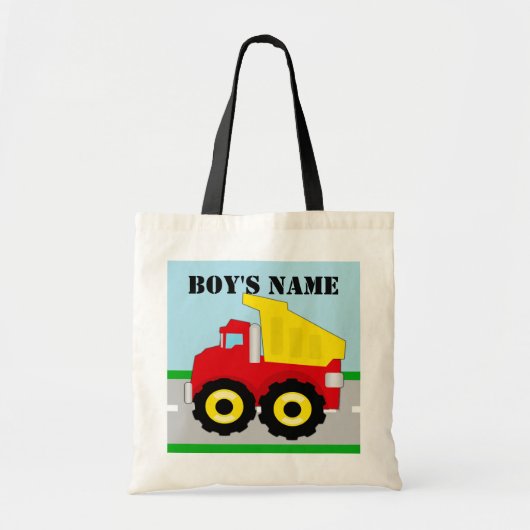 Kinder Aangepersonaliseerde naam bouwwagen Tote Bag (Voorkant)