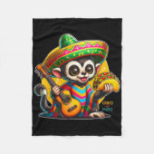 Kinder aap met Sombrero en Poncho Cinco Fleece Deken (Voorkant)