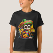 Kinder aap met Sombrero en Poncho Cinco T-shirt (Voorkant)