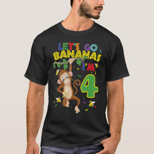 Kinder aap van de 4de verjaardag Zoo Laten we Bana T-shirt