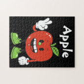 Kinder ABC Alfabet Apple Black Puzzle Legpuzzel (Horizontaal)