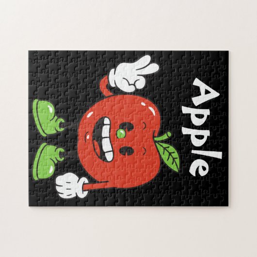 Kinder ABC Alfabet Apple Black Puzzle Legpuzzel (Horizontaal)
